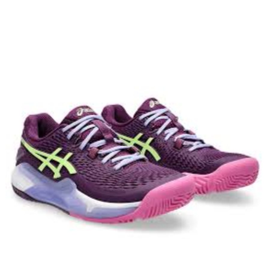 giày asics gel-resolution 9 padel 'deep mauve lime green' 1042a245-500