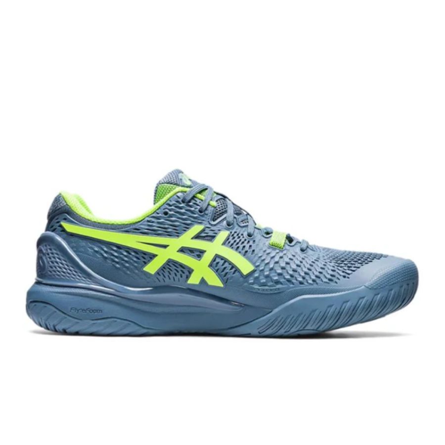 giày asics gel resolution 9 'steel blue hazard green' 1041a330-400