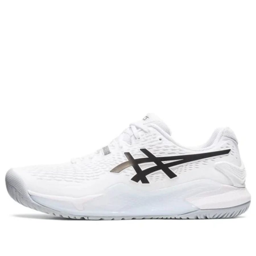 giày asics gel resolution 9 'white black' 1041a330-100