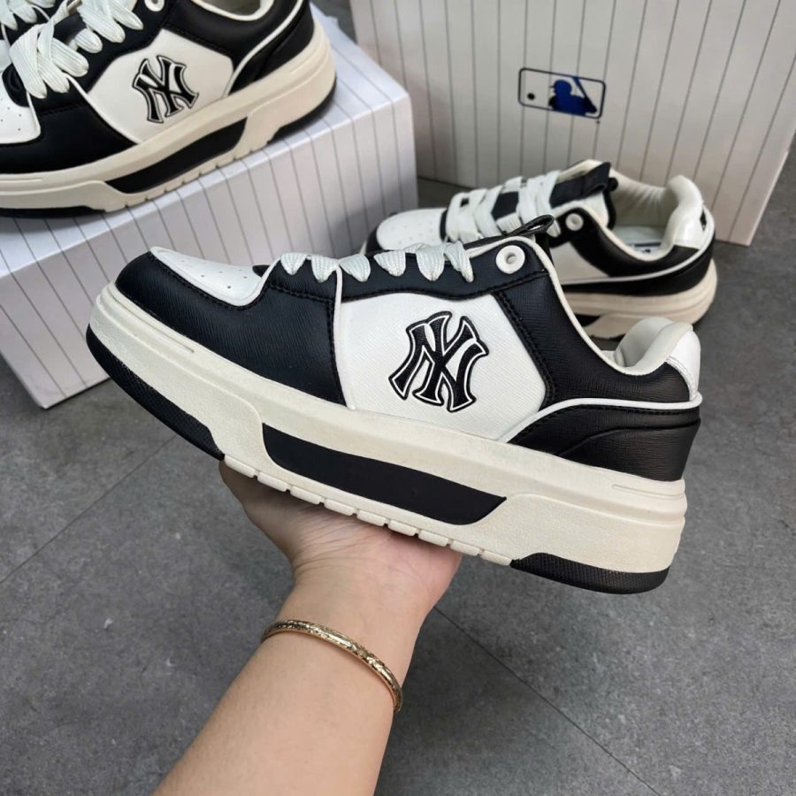 giày mlb chunky liner mid denim monogram ny yankees black 3asxcmm4n-50bks