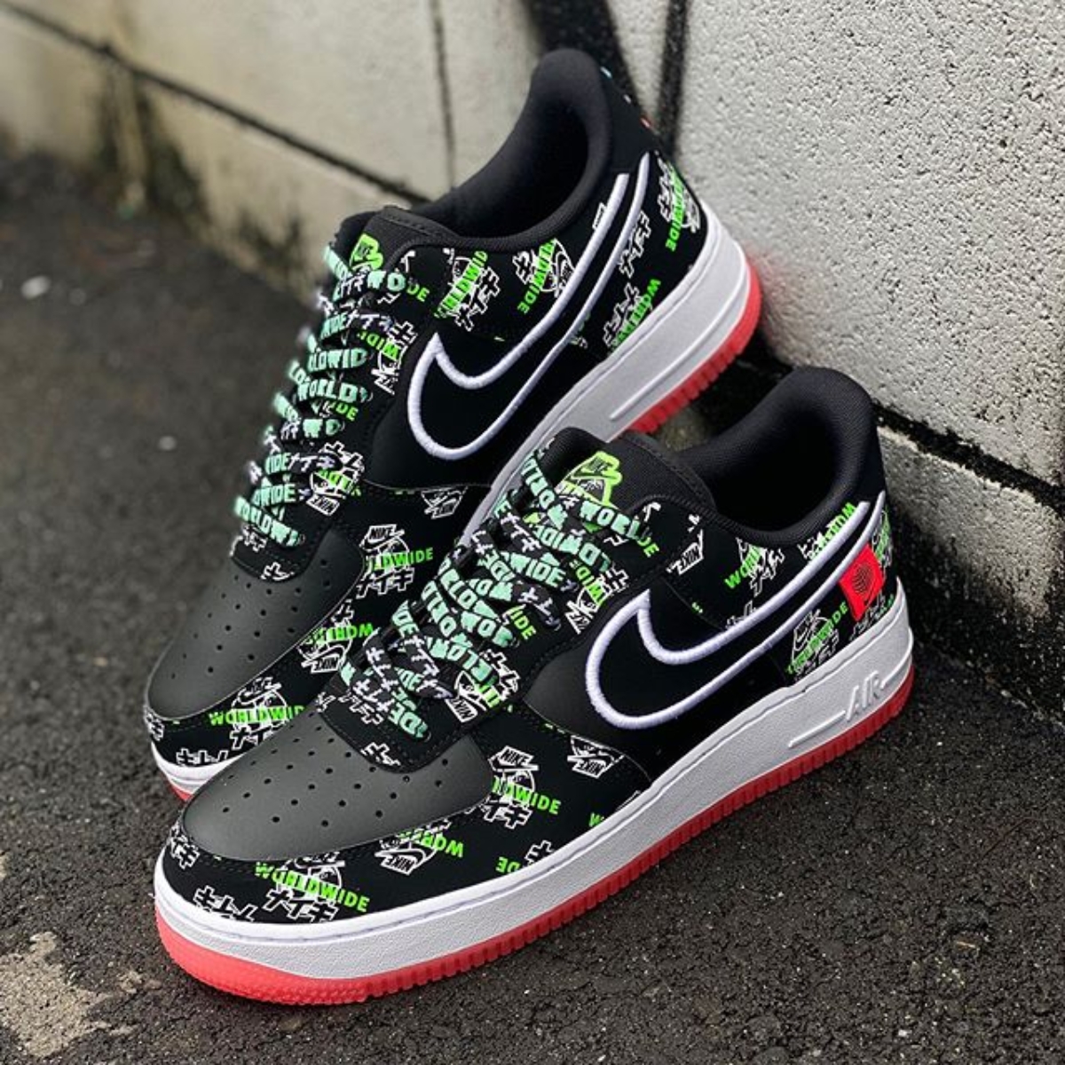 giày nike air force 1 07 lv8 worldwide 'black white red' da1343-003 (7) giày nike air force 1 07 lv8 worldwide 'black white red' da1343-003