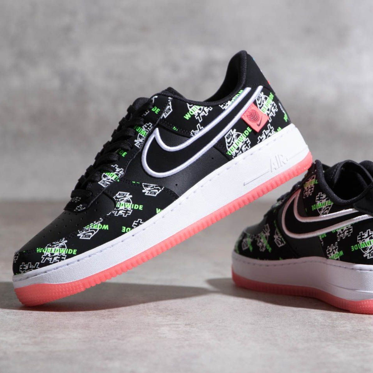 giày nike air force 1 07 lv8 worldwide 'black white red' da1343-003 (8) giày nike air force 1 07 lv8 worldwide 'black white red' da1343-003