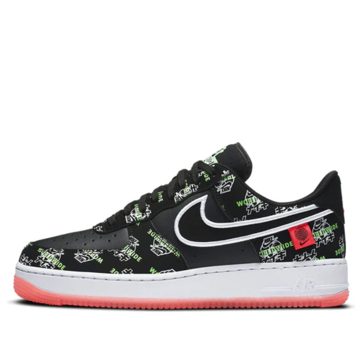 giày nike air force 1 07 lv8 worldwide 'black white red' da1343-003 giày nike air force 1 07 lv8 worldwide 'black white red' da1343-003