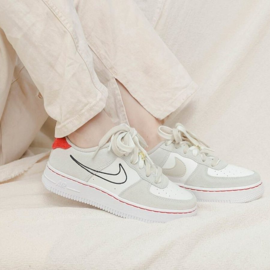 giày nike air force 1 lv8 s50 gs ‘light stone university red’ db1561-100