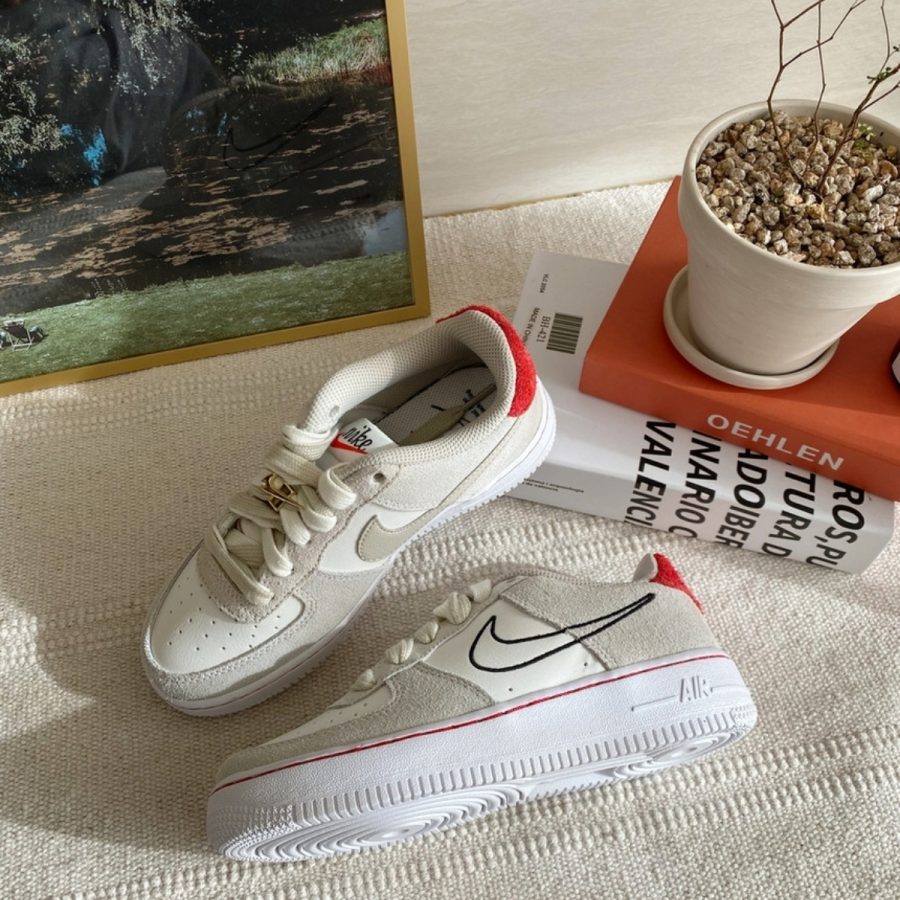 giày nike air force 1 lv8 s50 gs ‘light stone university red’ db1561-100