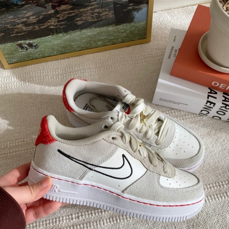 giày nike air force 1 lv8 s50 gs ‘light stone university red’ db1561-100