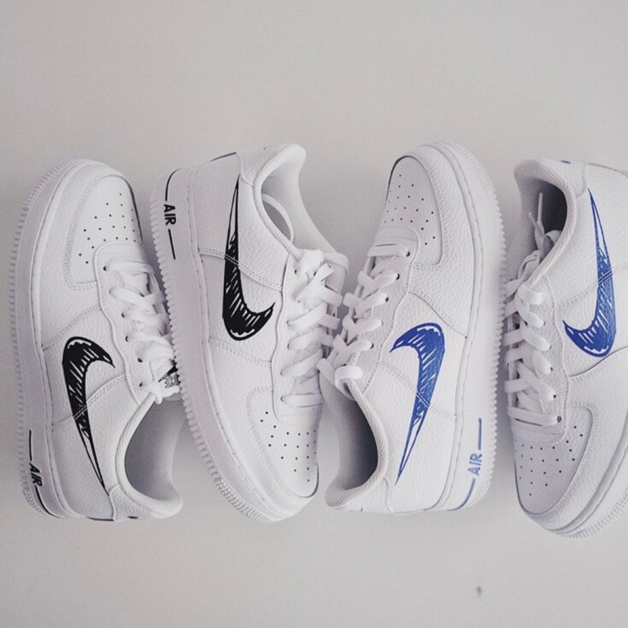 giày nike air force 1 low 'doodle swoosh - white black' dm3177-100