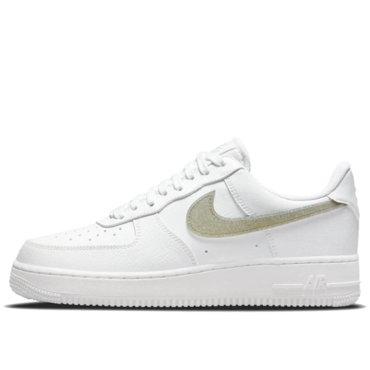 giày nike air force 1 low ‘white gold glitter swoosh’ dh4407-101 giày nike air force 1 low ‘white gold glitter swoosh’ dh4407-101