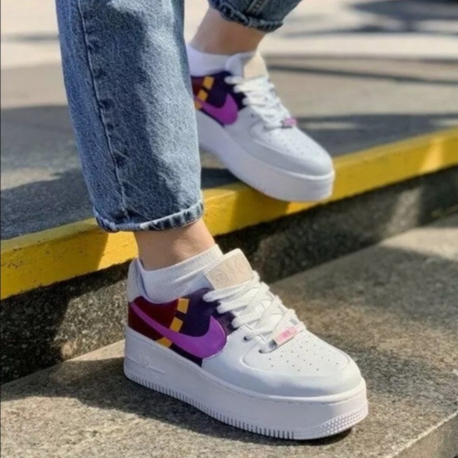 giày nike air force 1 sage low lx 'grey dark orchid' bv1976-003