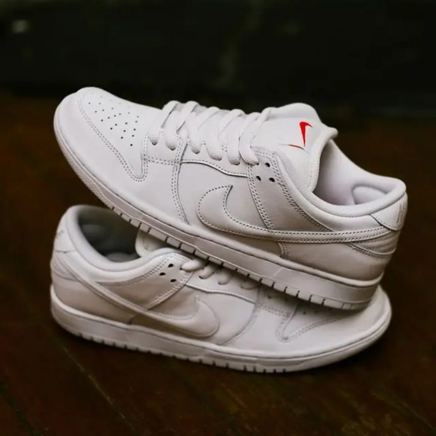 giày nike sb dunk low pro 'triple white' fj1674-100