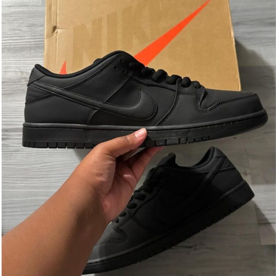 giày nike sb iso dunk low pro triple black fj1674-001