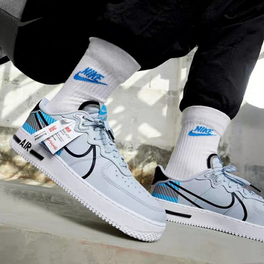 giày nike x 3m air force 1 react lx 'pure platinum baltic blue' ct3316-001