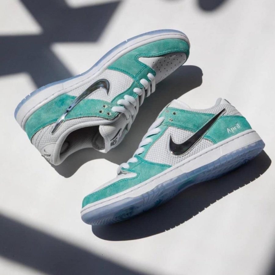 giày nike x april skateboards sb dunk low 'turbo green' fd2562-400