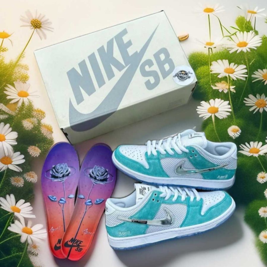 giày nike x april skateboards sb dunk low 'turbo green' fd2562-400