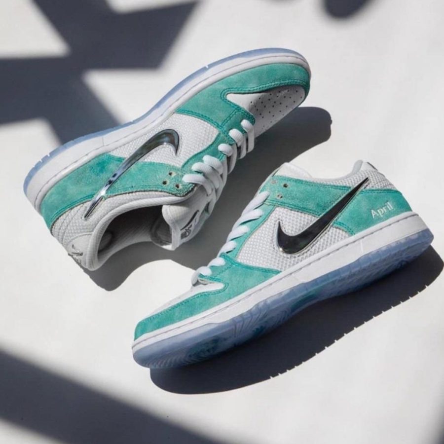 giày nike x april skateboards sb dunk low 'turbo green' fd2562-400