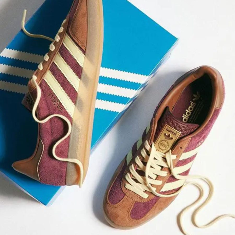 giày adidas gazelle indoor 'maroon almost yellow' ji0324