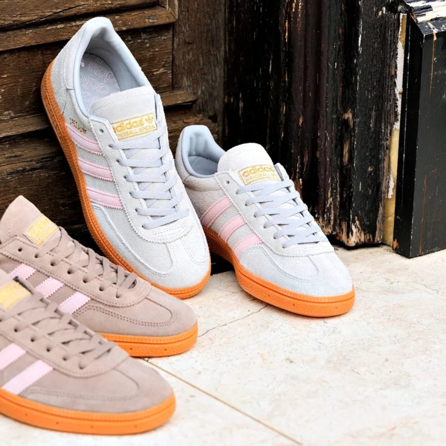 giày adidas handball spezial 'grey two clear pink' jr3083