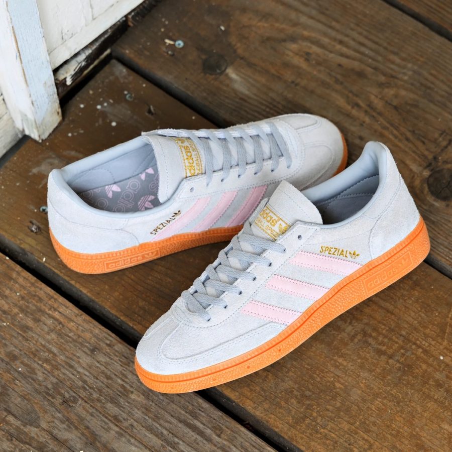 giày adidas handball spezial 'grey two clear pink' jr3083