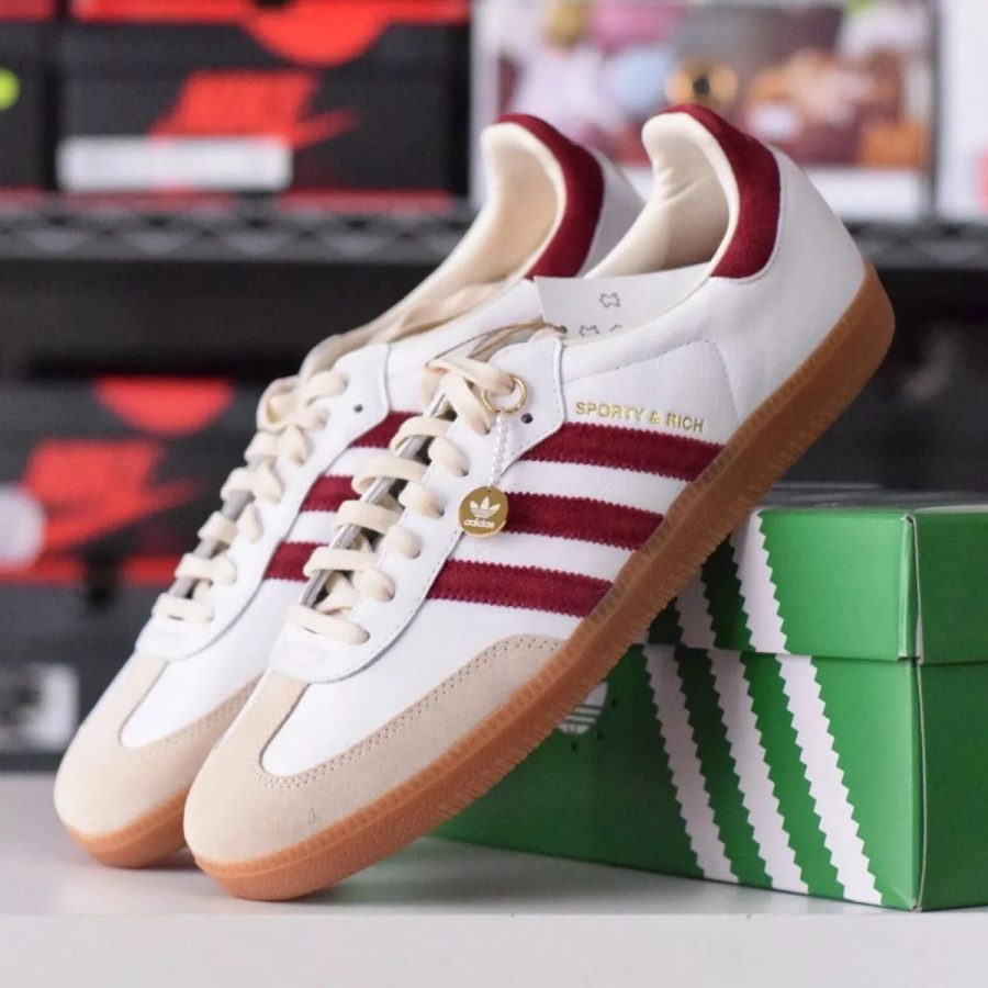 giày adidas sporty & rich x samba og 'white core burgundy' if5660