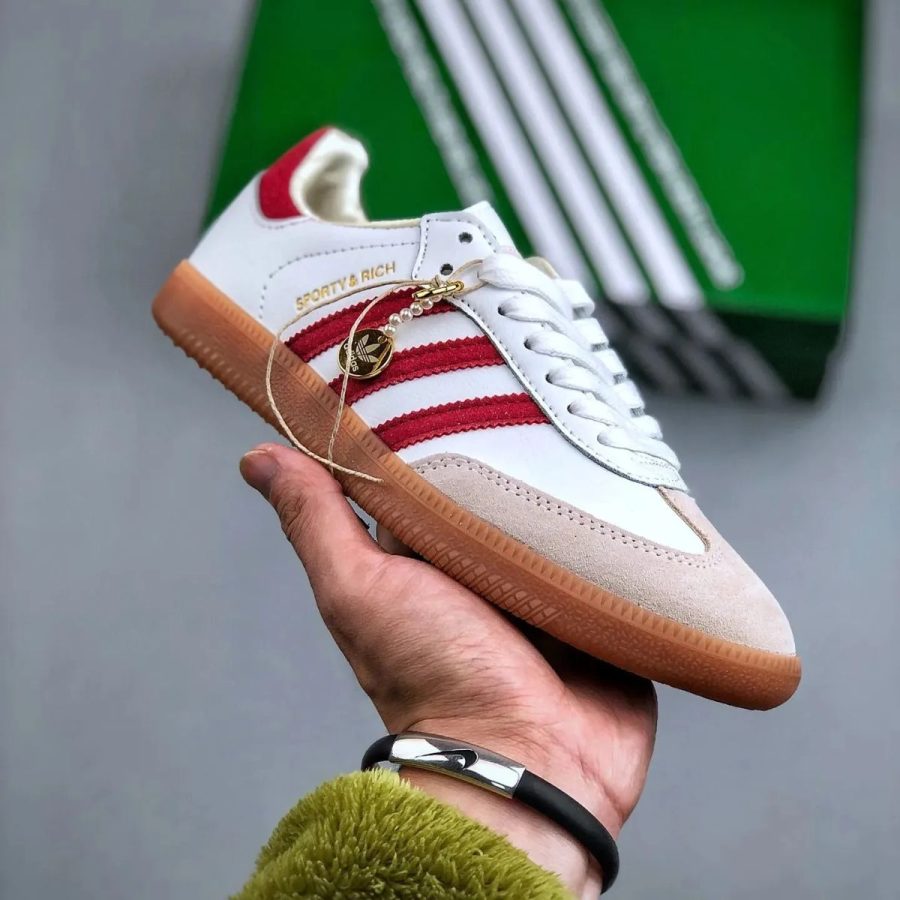 giày adidas sporty & rich x samba og 'white core burgundy' if5660