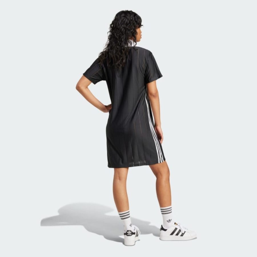 váy adidas adicolor 3-stripes pinstripe dress - black ix5510