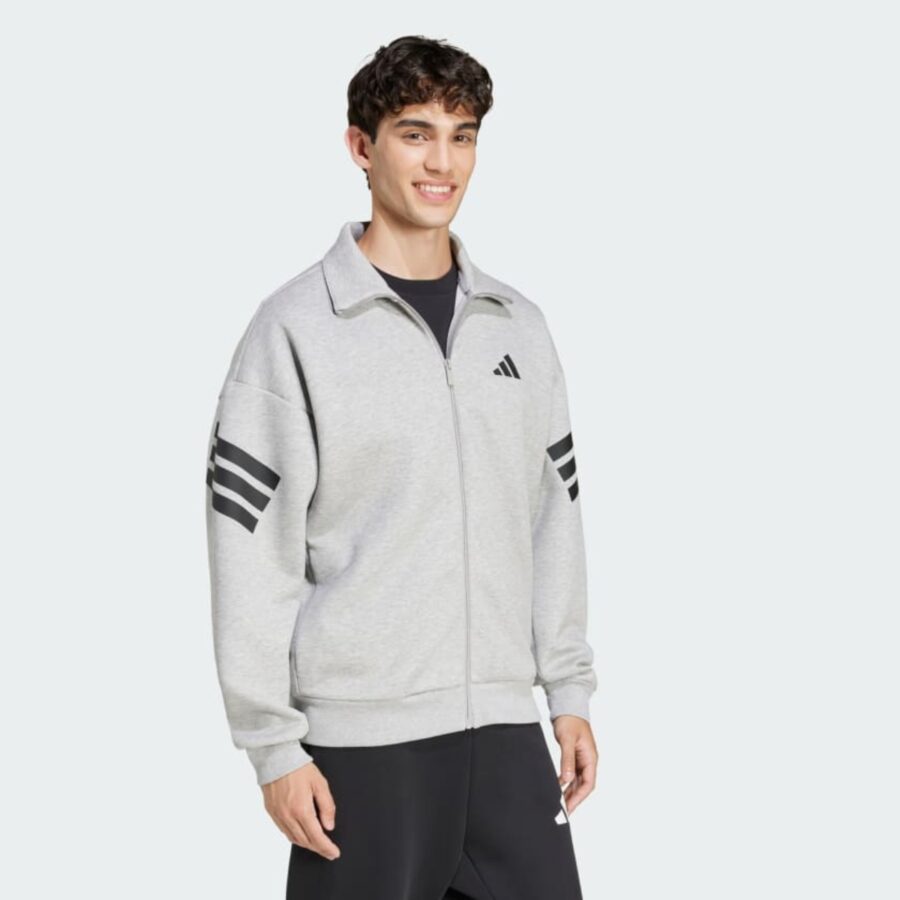 áo adidas track jacket dệt thoi 3 sọc future icons xám jd4886