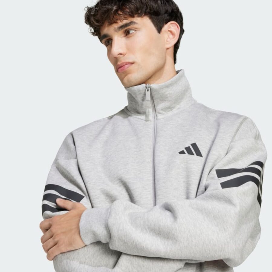 áo adidas track jacket dệt thoi 3 sọc future icons xám jd4886