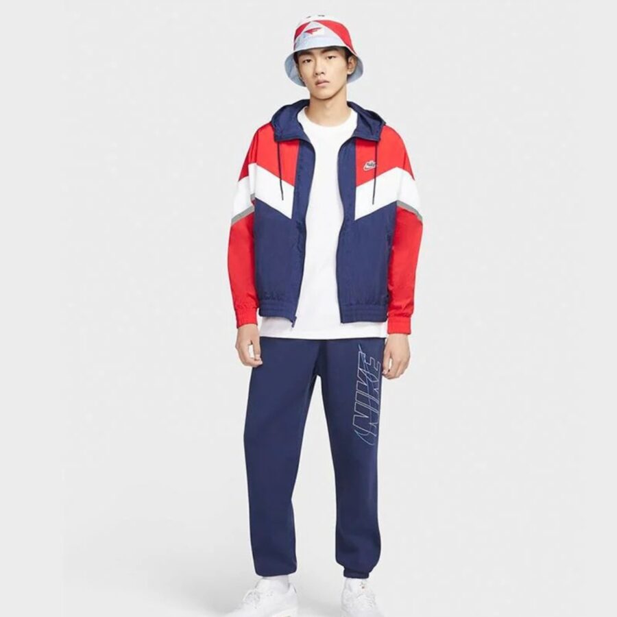 áo nike sportswear windrunner+ hooded windproof reflective jacket red cz0782-410