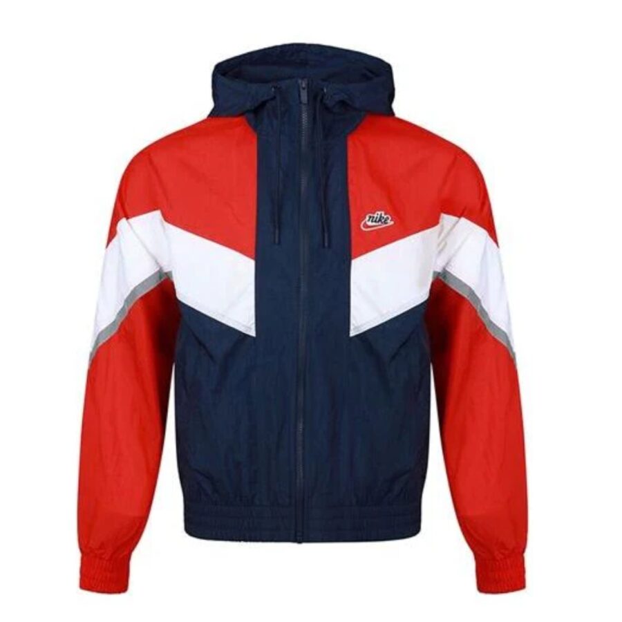 áo nike sportswear windrunner+ hooded windproof reflective jacket red cz0782-410