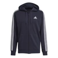 áo adidas essentials french terry 3-stripes full-zip hoodie blue gk9033