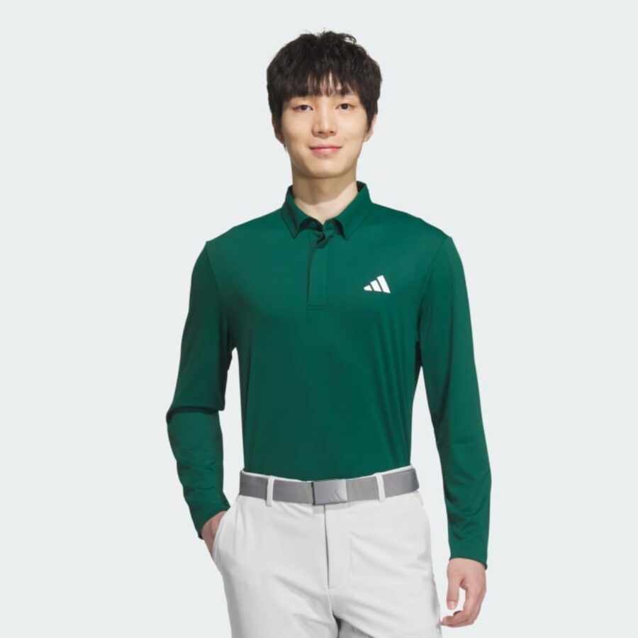 áo adidas polo dài tay aeroready màu xanh lá im6416