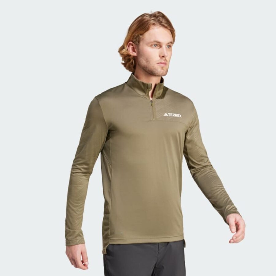 áo adidas terrex multi half-zip longsleeve men 'olive strata' ip4800