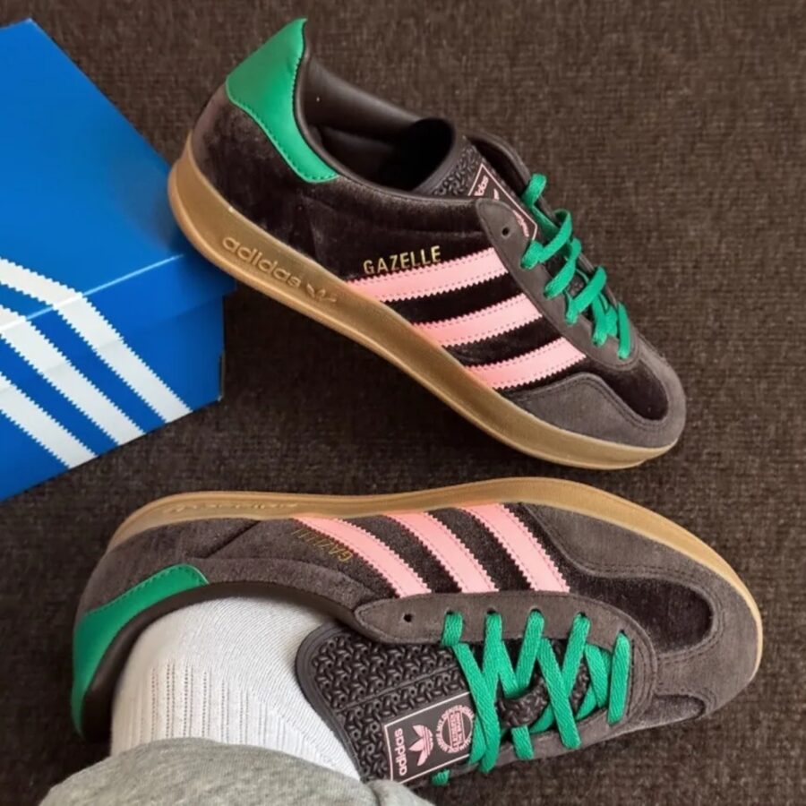 giày adidas gazelle indoor w dark brown glow pink ji2714