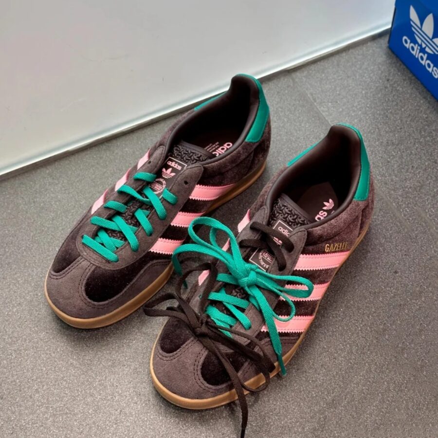 giày adidas gazelle indoor w dark brown glow pink ji2714