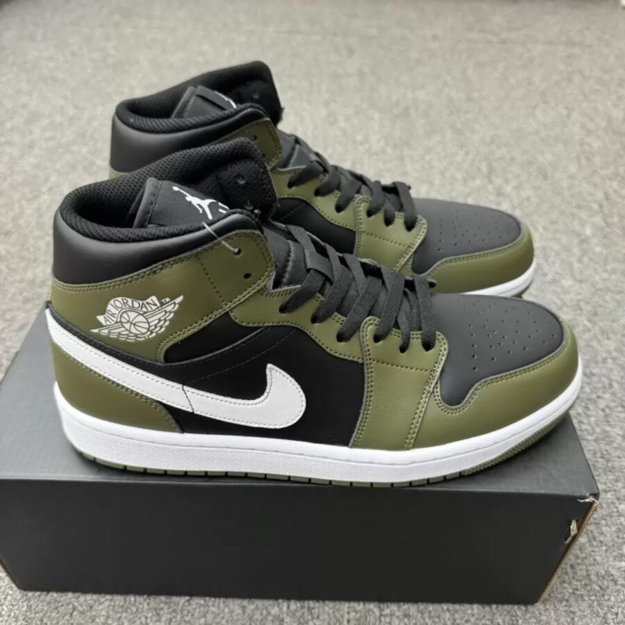 giày air jordan 1 mid 'black medium olive' dq8426-092