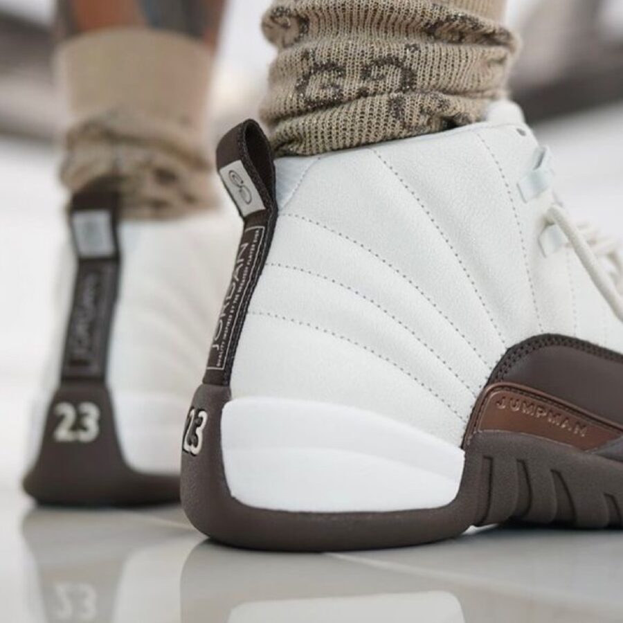 giày air jordan 12 x solefly 'white baroque brown' fz5026-100