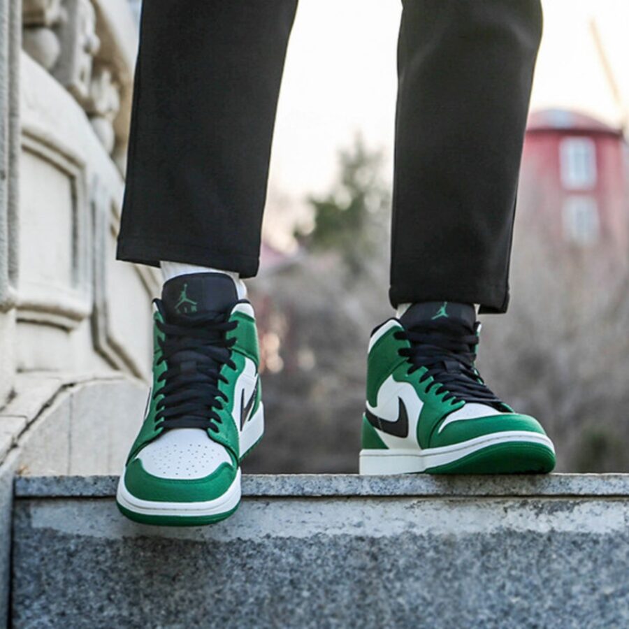 giày nike air jordan 1 mid 'pine green' 852542-301