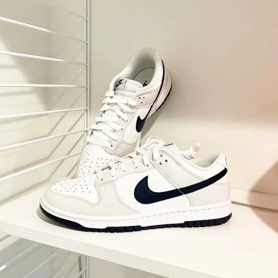 giày nike dunk low 'white midnight navy' dv0831-111