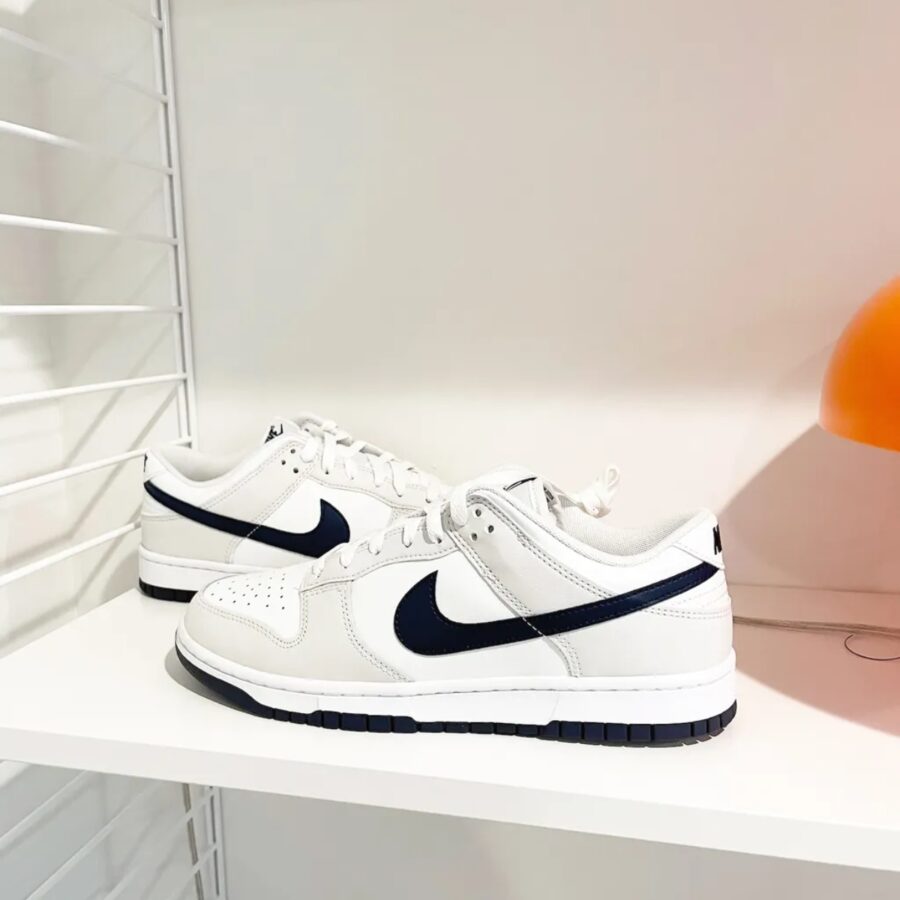 giày nike dunk low 'white midnight navy' dv0831-111