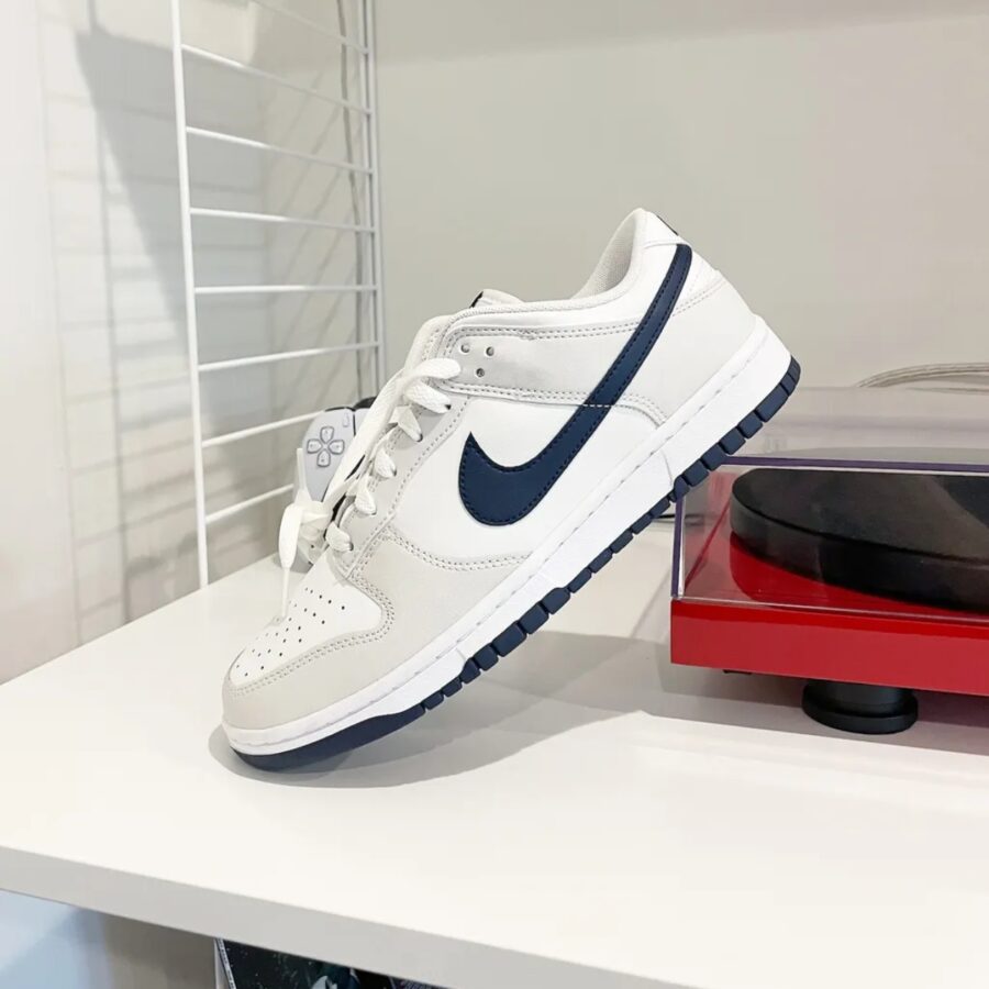 giày nike dunk low 'white midnight navy' dv0831-111