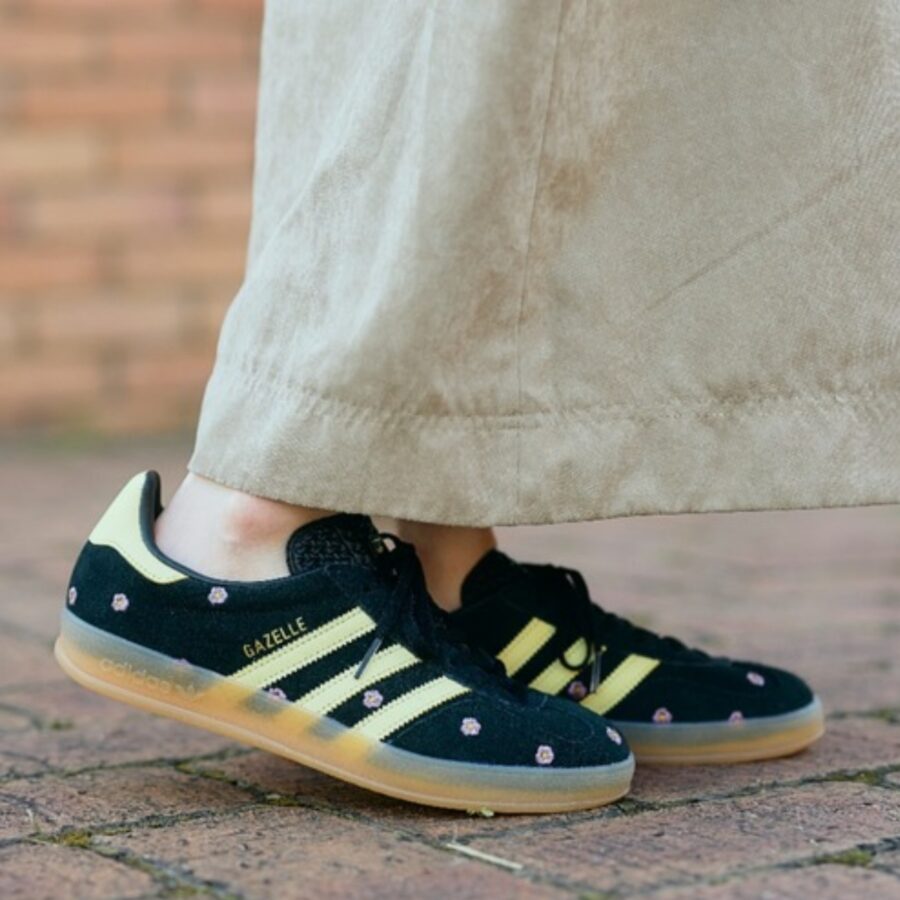 giày adidas gazelle indoor 'black almost yellow floral' if4490