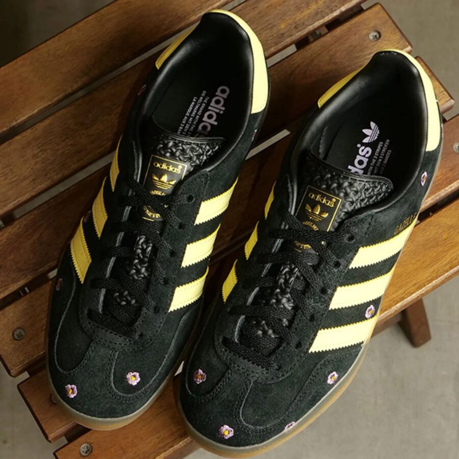 giày adidas gazelle indoor 'black almost yellow floral' if4490