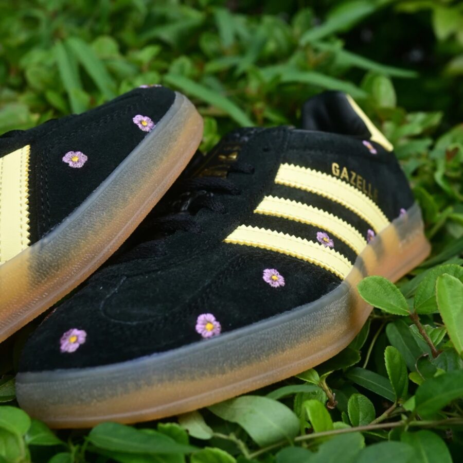 giày adidas gazelle indoor 'black almost yellow floral' if4490