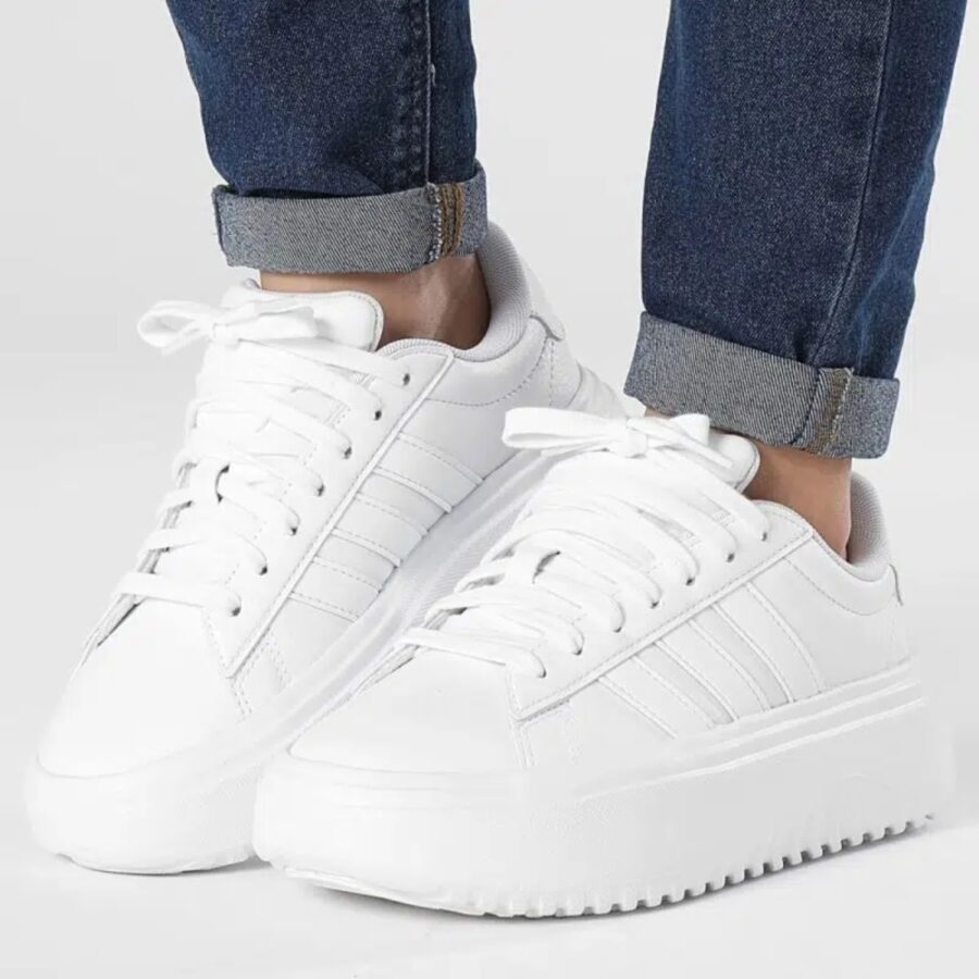 giày adidas grand court platform 'crystal white' ie1089