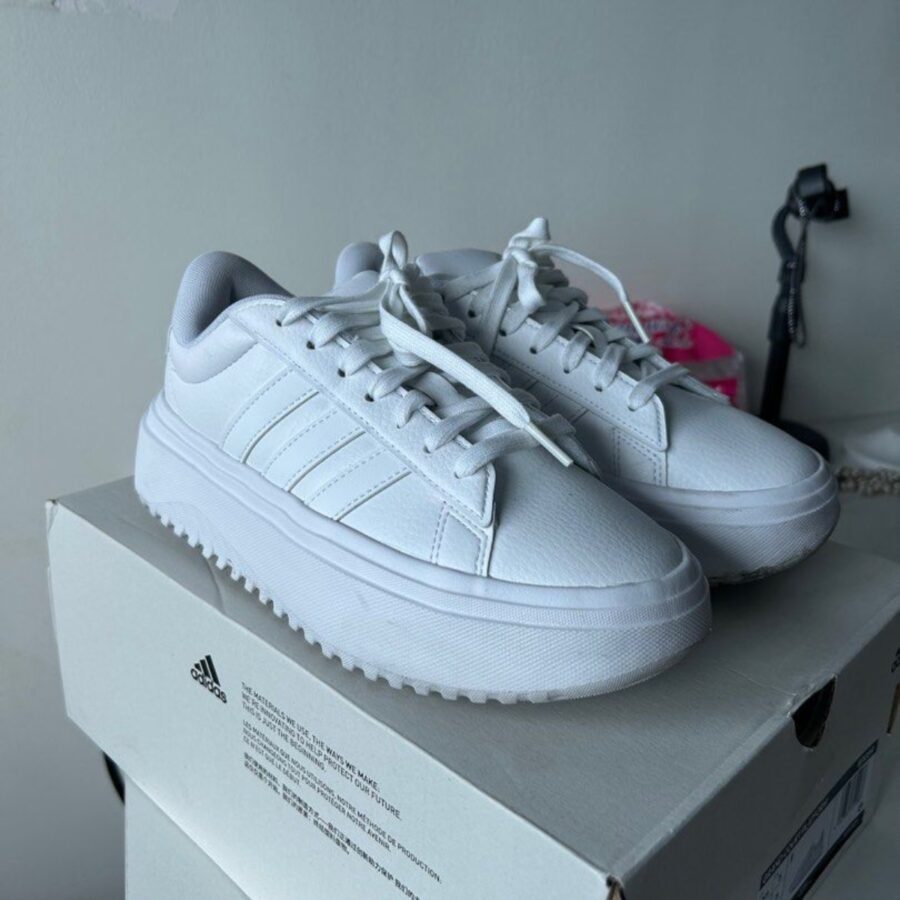 giày adidas grand court platform 'crystal white' ie1089