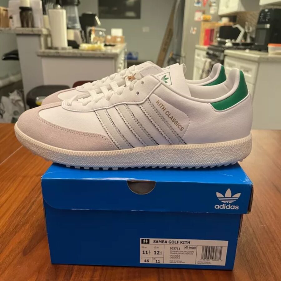 giày adidas x kith samba spikeless golf 'white green' ig5711