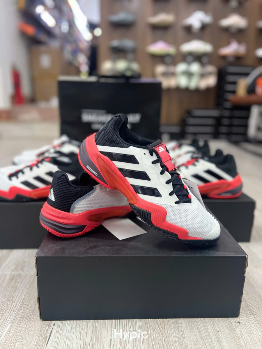 giày tennis/pickleball adidas barricade 13 'white black lucid red' ih2558