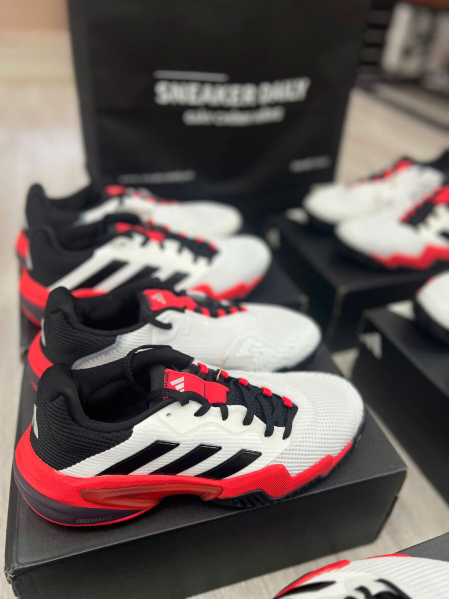 giày tennis/pickleball adidas barricade 13 'white black lucid red' ih2558