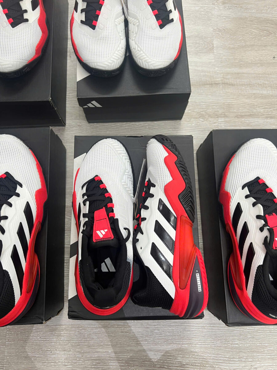 giày tennis/pickleball adidas barricade 13 'white black lucid red' ih2558