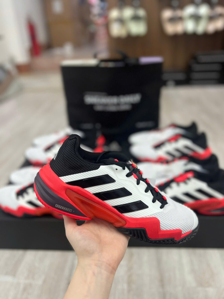giày tennis/pickleball adidas barricade 13 'white black lucid red' ih2558